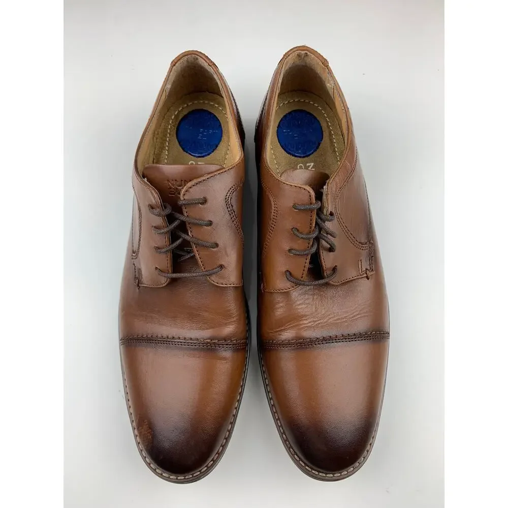Nunn Bush Westfield Oxford Dress Shoes Brown Leather Cap Toe Comfort Gel Mens 12